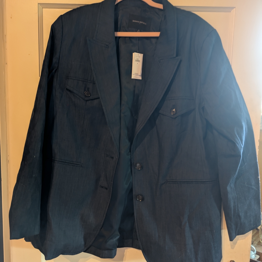 Banana Republic Blue Blazer Classic Unstructured Fit